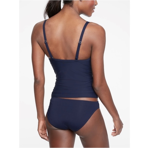 NWT Athleta Twist Up Tankini Top Solid Dress Blue - Picture 4 of 6